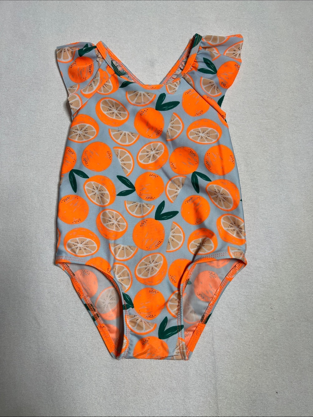 Cat & Jack Orange Citrus Print One-Piece Swimsuit